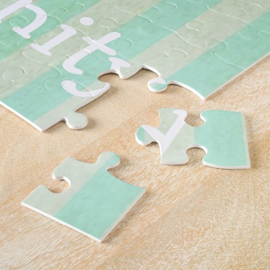 Puzles roze roze roze bloemen groen en witte stree legpuzzel (Zijkant)