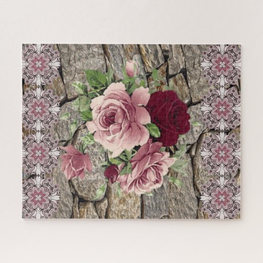 Puzles Rozen Floral Rock Legpuzzel (Horizontaal)