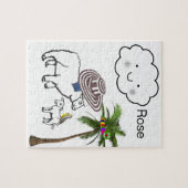 Puzles Sheep Clouds Floral Palm Tree Legpuzzel (Horizontaal)
