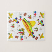 Puzles Sombrero Hot Peppers Dog Floral Legpuzzel (Horizontaal)
