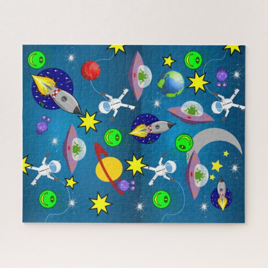 Puzles Spaceships Aliens Astronauts Legpuzzel (Horizontaal)
