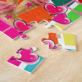 Puzles Strawberry Ice Cream Abstracte roze harten Legpuzzel (Zijkant)