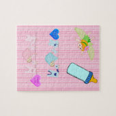 Puzles Stripe Baby Girl Roze Legpuzzel (Horizontaal)