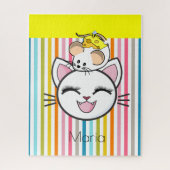 Puzles Stripe Cat Mouse Kaas Legpuzzel (Verticaal)