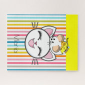 Puzles Stripe Cat Mouse Kaas Legpuzzel (Horizontaal)