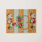 Puzles Stripe Floral Flowers Legpuzzel (Horizontaal)