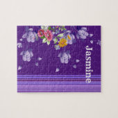 Puzles Stripe Paarse Floral Legpuzzel (Horizontaal)