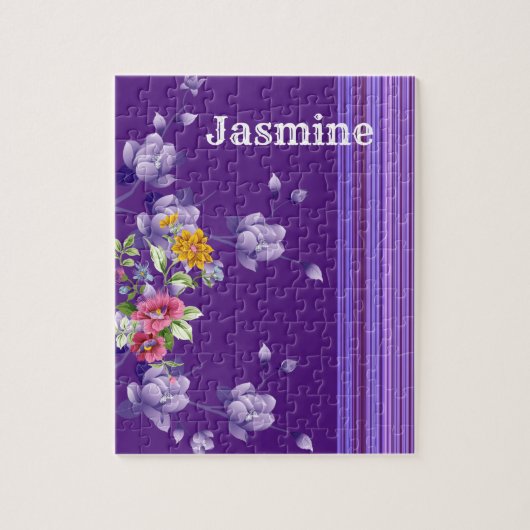 Puzles Stripe Paarse Floral Legpuzzel (Verticaal)