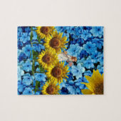 Puzles Sunflower Fairy Blue Floral Legpuzzel (Horizontaal)