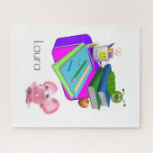 Puzles Terug naar Schoolroze Varkenshouding Legpuzzel (Horizontaal)