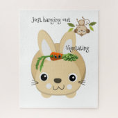 Puzles White Monkey Rabbit Carrots & Peas Legpuzzel (Verticaal)