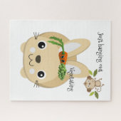 Puzles White Monkey Rabbit Carrots & Peas Legpuzzel (Horizontaal)