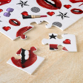 Puzles White Red Lipstick Heels Heels Legpuzzel (Zijkant)