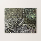 puzzel " Abstract met de wolf " Legpuzzel (Horizontaal)