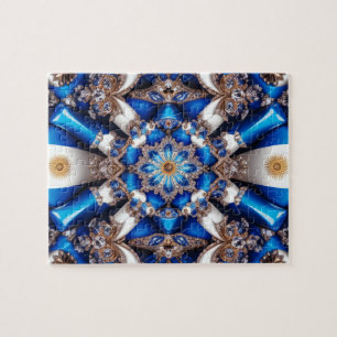 Puzzel abstract modern design Argentijnse kleuren