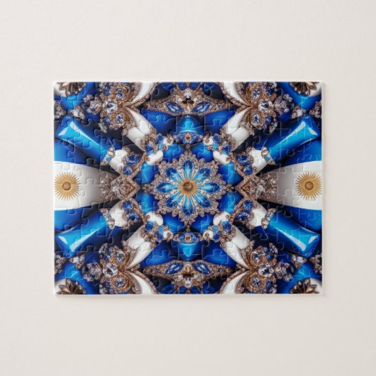 Puzzel abstract modern design Argentijnse kleuren Legpuzzel (Horizontaal)