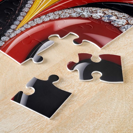 Puzzel abstract modern design Belgische kleuren Legpuzzel (Zijkant)