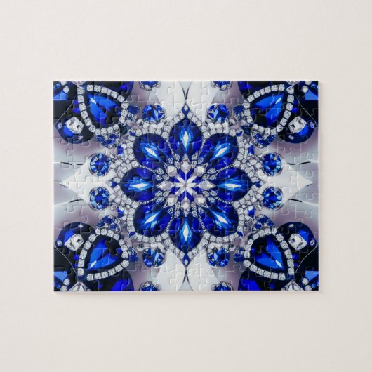 Puzzel abstract Modern Design Blauw Wit Kleuren Legpuzzel (Horizontaal)