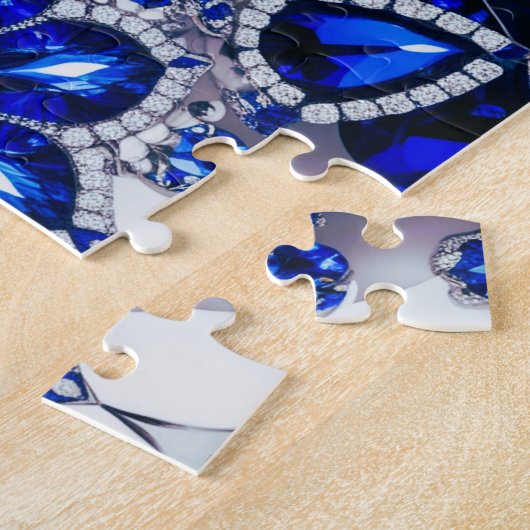 Puzzel abstract Modern Design Blauw Wit Kleuren Legpuzzel (Zijkant)