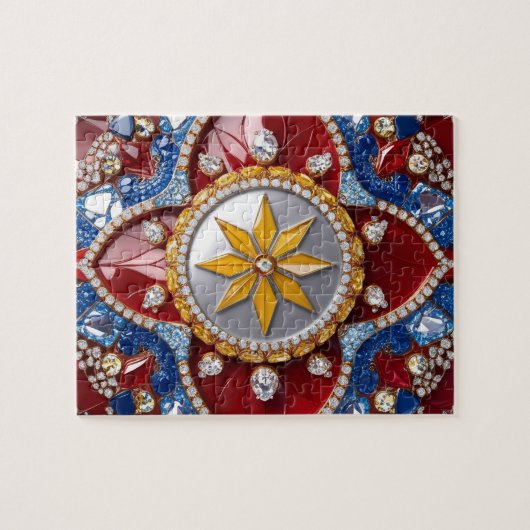 Puzzel abstract modern design Colombiaanse kleuren Legpuzzel (Horizontaal)