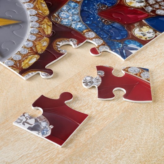 Puzzel abstract modern design Colombiaanse kleuren Legpuzzel (Zijkant)