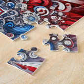 Puzzel abstract modern design Franse kleuren (Zijkant)