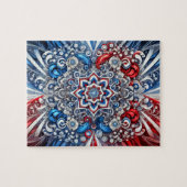 Puzzel abstract modern design Franse kleuren Legpuzzel (Horizontaal)