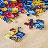 Puzzel abstract modern design in Roemeense kleuren Legpuzzel (Zijkant)