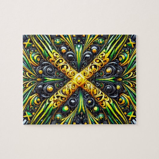 Puzzel abstract modern design Jamaicaanse kleuren (Horizontaal)