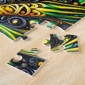 Puzzel abstract modern design Jamaicaanse kleuren (Zijkant)