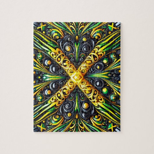 Puzzel abstract modern design Jamaicaanse kleuren Legpuzzel (Verticaal)