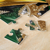 Puzzel abstract modern design Jamaicaanse kleuren Legpuzzel (Zijkant)