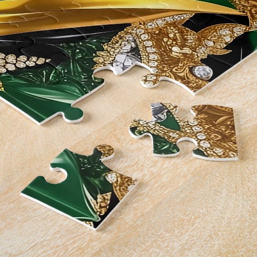 Puzzel abstract modern design Jamaicaanse kleuren Legpuzzel (Zijkant)