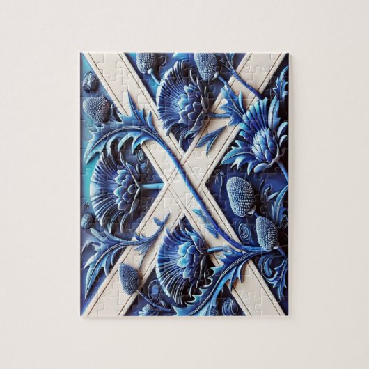 Puzzel abstract modern design Schotse distels (Verticaal)