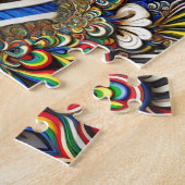 Puzzel abstract modern design Zuid-Afrikaanse kleu Legpuzzel (Zijkant)