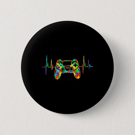 Puzzel Acceptatie Kinderen Videospel Autisme Bewus Ronde Button 5,7 Cm (Voorkant)