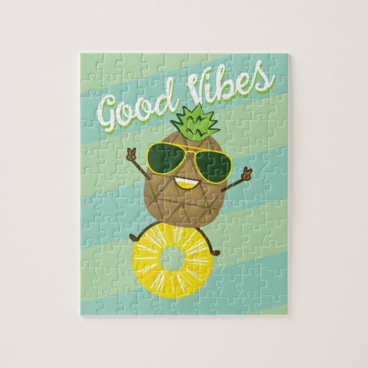 Puzzel | Ananas karakter goede vibes (Verticaal)