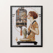 Puzzel Antieke dame babykooi