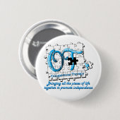 puzzel aqua ronde button 5,7 cm (Voorkant /achterkant)