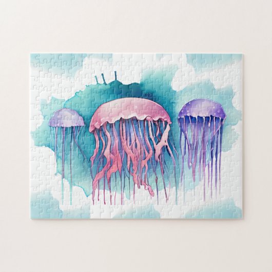 Puzzel - Aquarel Serie: Bloeiende kwal (Horizontaal)