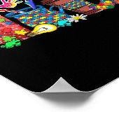 Puzzel Autisme Awareness Day Coffee Latte Cups Cof Poster (Hoek)