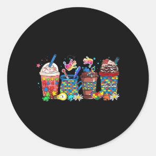 Puzzel Autisme Awareness Day Coffee Latte Cups Cof Ronde Sticker