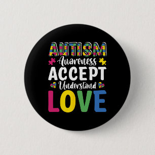 Puzzel Autisme Bewustzijn Accepteer Begrijp Liefde Ronde Button 5,7 Cm