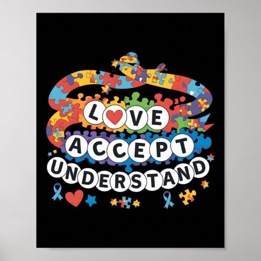 Puzzel Autisme Bewustzijn Vriendschapsarmband Mann Poster (Voorkant)