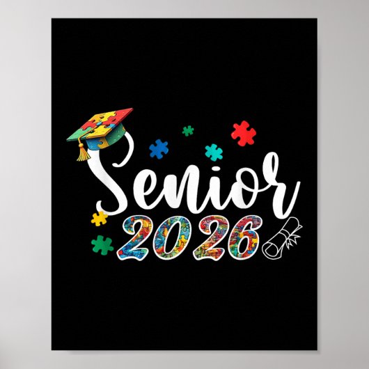 Puzzel Autistisch Autisme Afstuderen Senior 2026 J Poster (Voorkant)