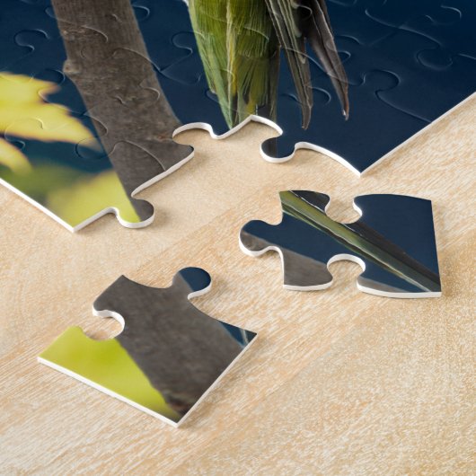 Puzzel Autumn Tree Vibrant Budgie Bird Legpuzzel (Zijkant)