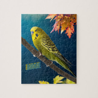 Puzzel Autumn Tree Vibrant Budgie Bird Legpuzzel