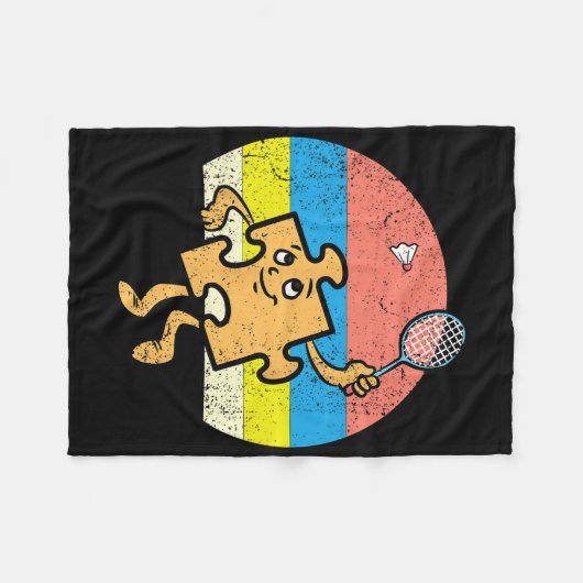 Puzzel Badminton Speler Autisme Bewustzijn Autisti Fleece Deken (Voorkant (Horizontaal))