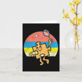 Puzzel Badminton Speler Autisme Bewustzijn Autisti Kaart (Gele Bloem)