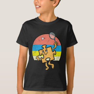 Puzzel Badminton Speler Autisme Bewustzijn Autisti T-shirt